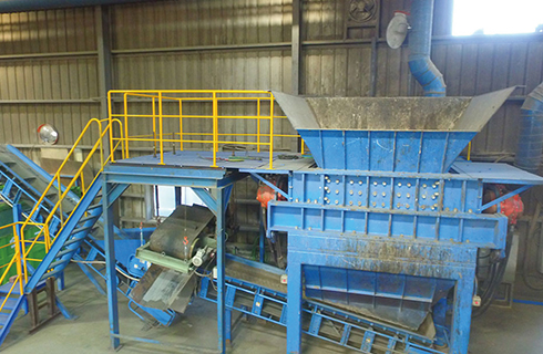 破砕処理の様子