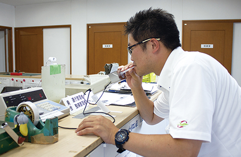 運行後終業点呼の様子